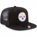 Men's Pittsburgh Steelers New Era Black Trucker Worn 9FIFTY Adjustable Hat 2924618